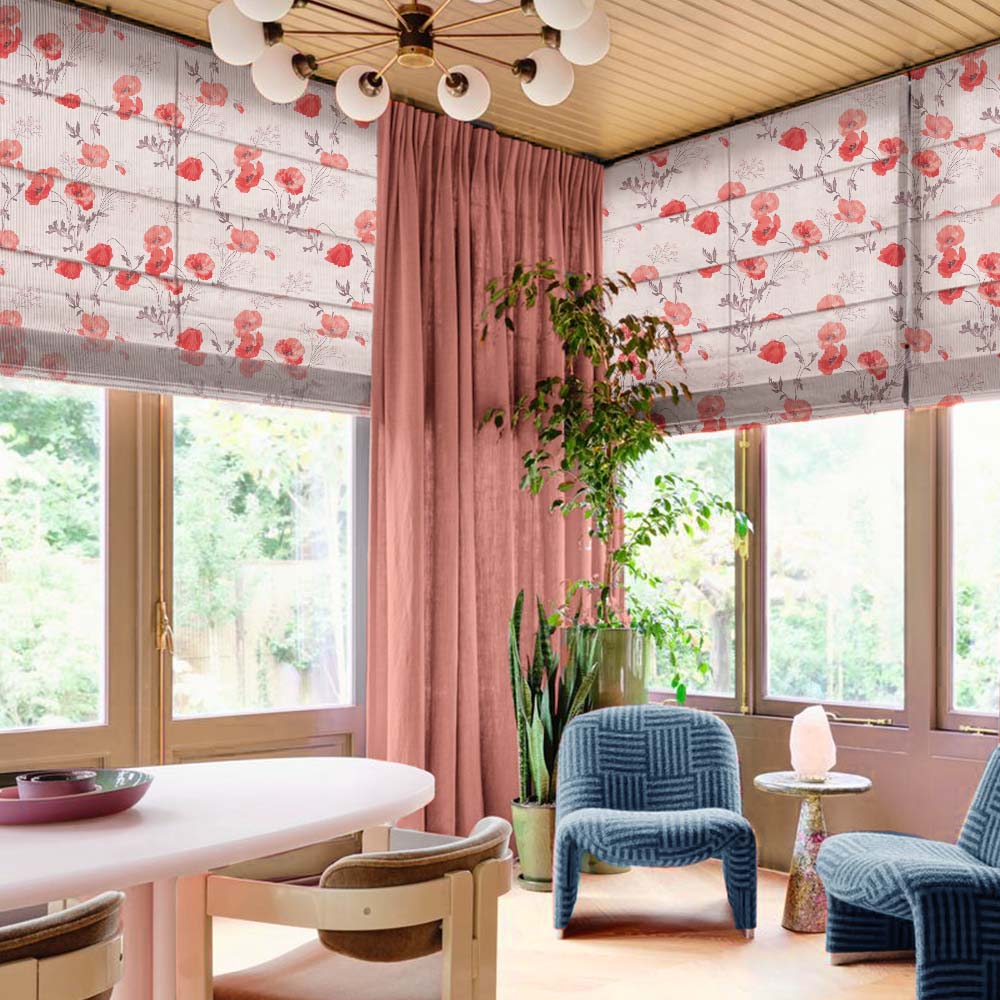 Red Roman Blinds
